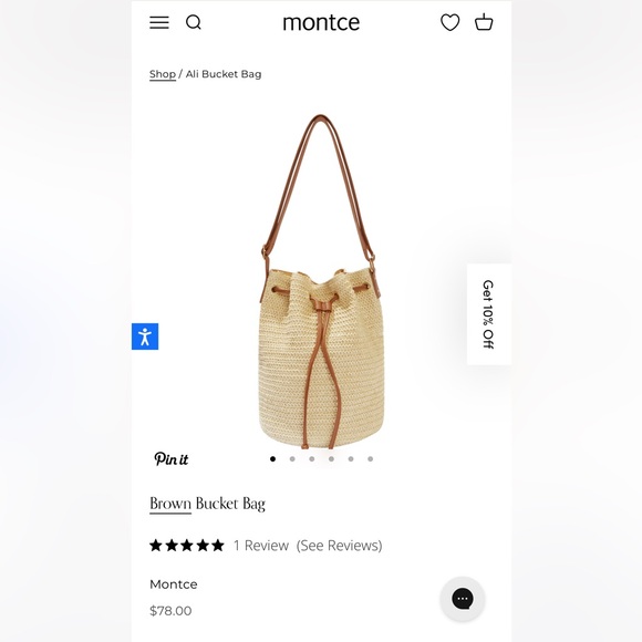 Brand new cute bucket bag with drawstring closure and inside snap - Picture 1 of 5